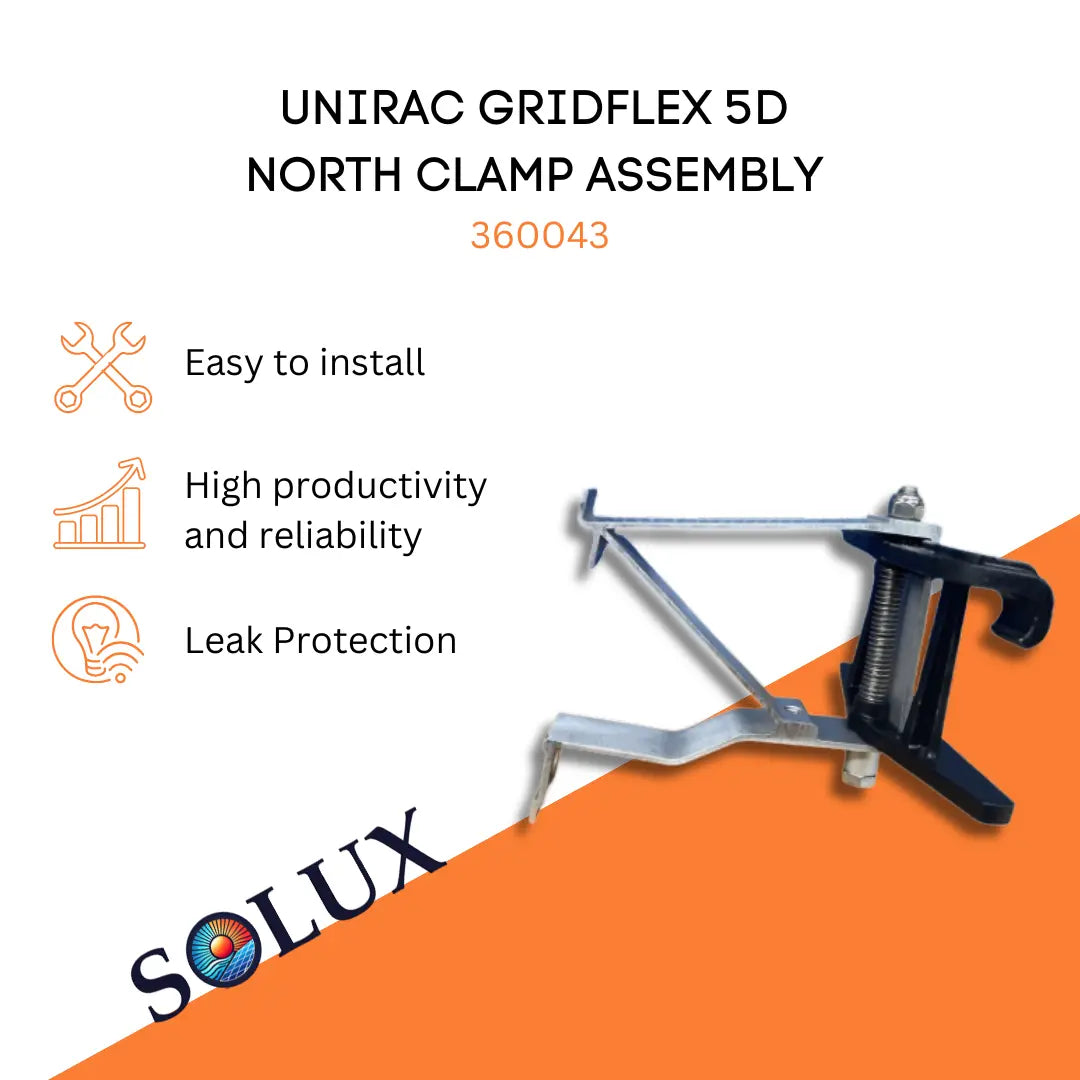 This is an image of Unirac North Clamp Assembly GridFlex 5D (360043)